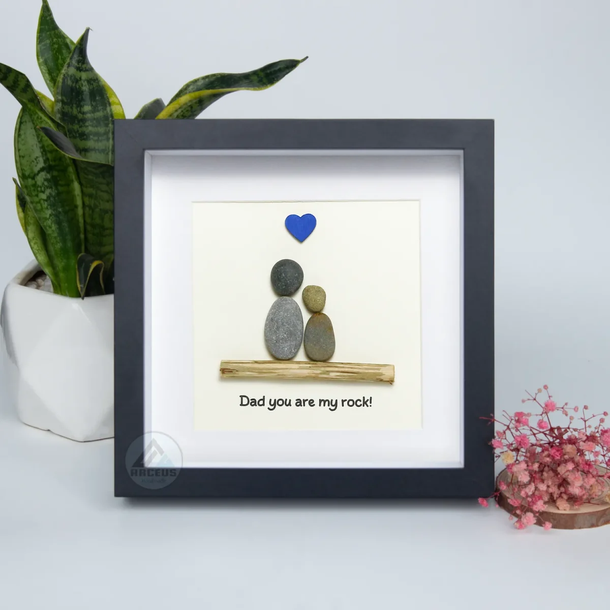 Personalized Father's Day Pebble Art, Unique Birthday Gift for Dad, Dad's Birthday Gift, Pebble Art for Dad, Father's Day Pebble Artwork - Image 7