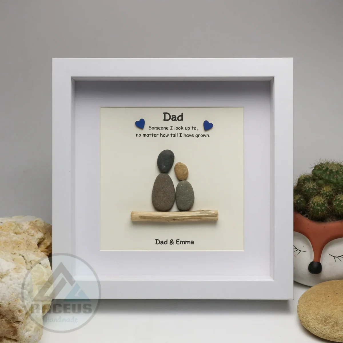 Personalized Father's Day Pebble Art, Unique Birthday Gift for Dad, Dad's Birthday Gift, Pebble Art for Dad, Father's Day Pebble Artwork - Image 1