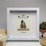Personalized Father's Day Pebble Art, Unique Birthday Gift for Dad, Dad's Birthday Gift, Pebble Art for Dad, Father's Day Pebble Artwork