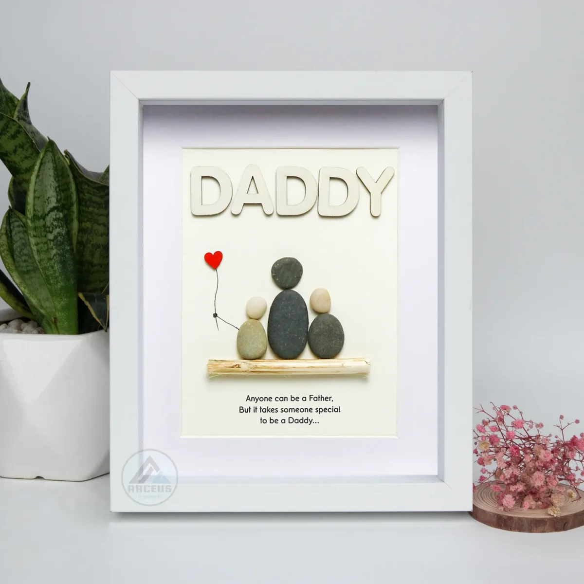 Personalized Father's Day Pebble Art, Unique Birthday Gift for Dad, Dad's Birthday Gift, Pebble Art for Dad, Father's Day Pebble Artwork - Image 2