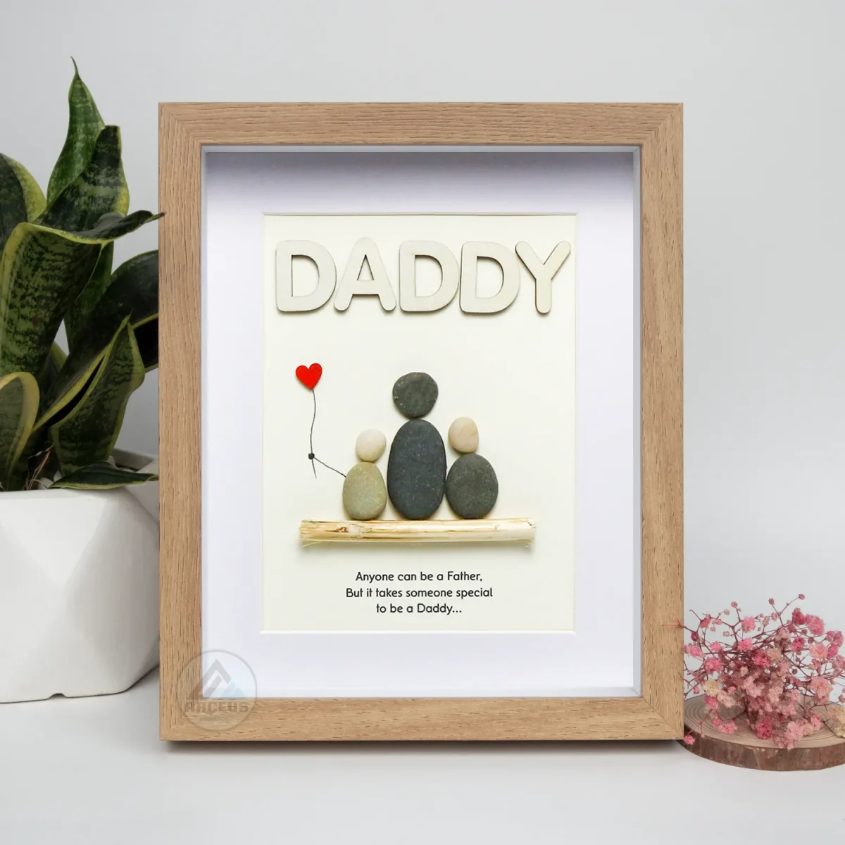 Personalized Father's Day Pebble Art, Unique Birthday Gift for Dad, Dad's Birthday Gift, Pebble Art for Dad, Father's Day Pebble Artwork - Image 1