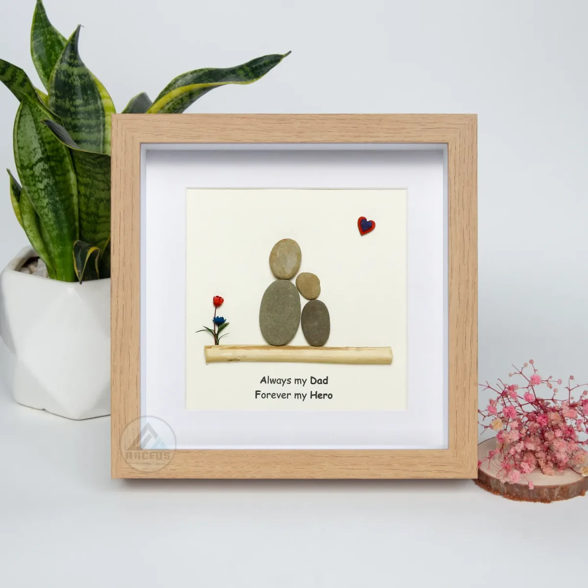 Personalized Father's Day Pebble Art, Unique Birthday Gift for Dad, Dad's Birthday Gift, Pebble Art for Dad, Father's Day Pebble Artwork - Image 1