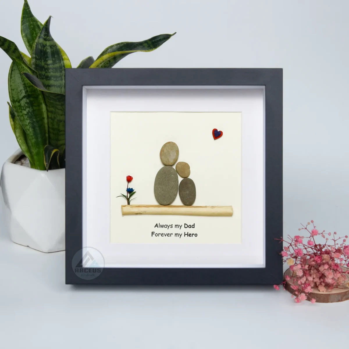 Personalized Father's Day Pebble Art, Unique Birthday Gift for Dad, Dad's Birthday Gift, Pebble Art for Dad, Father's Day Pebble Artwork - Image 7