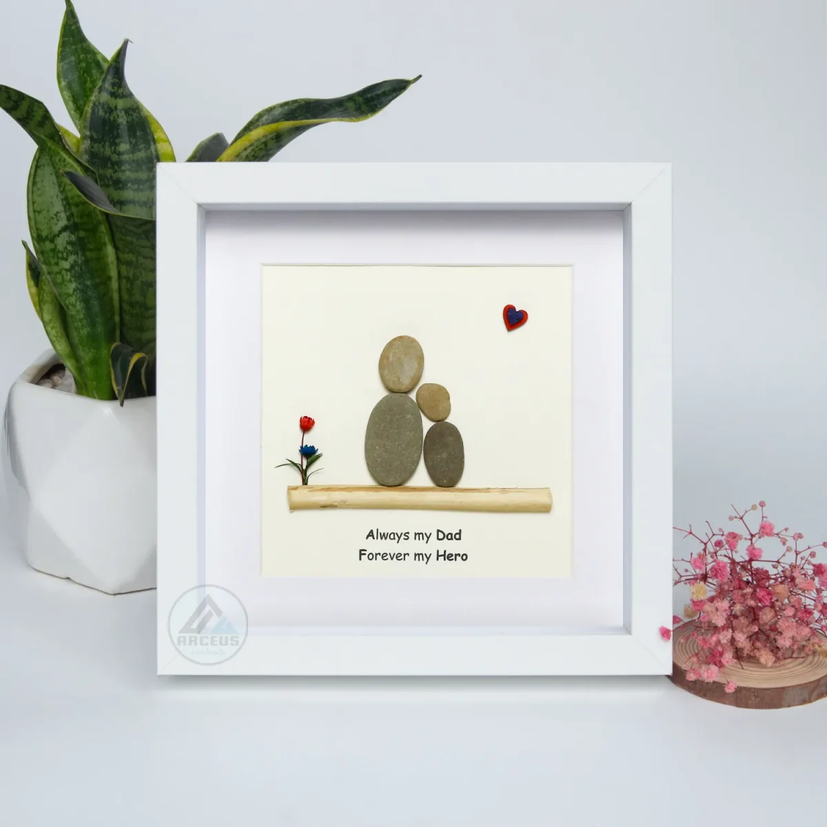 Personalized Father's Day Pebble Art, Unique Birthday Gift for Dad, Dad's Birthday Gift, Pebble Art for Dad, Father's Day Pebble Artwork - Image 5
