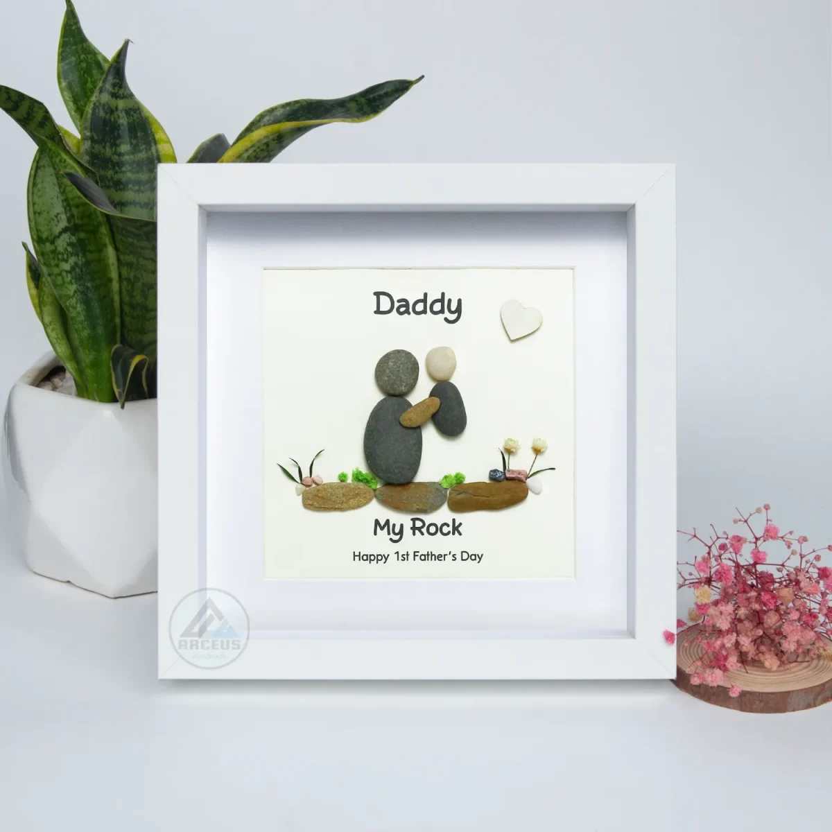 Personalized Father's Day Pebble Art, Unique Birthday Gift for Dad, Dad's Birthday Gift, Pebble Art for Dad, Father's Day Pebble Artwork - Image 7