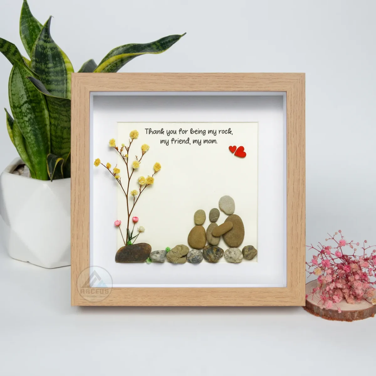 Personalized Gift For Mom, Mom Pebble Art, Gift For Mother Day, Mother's Day Gift, Mom Pebble Art, Pebble Art Gift For Mom From Daughter - Image 1