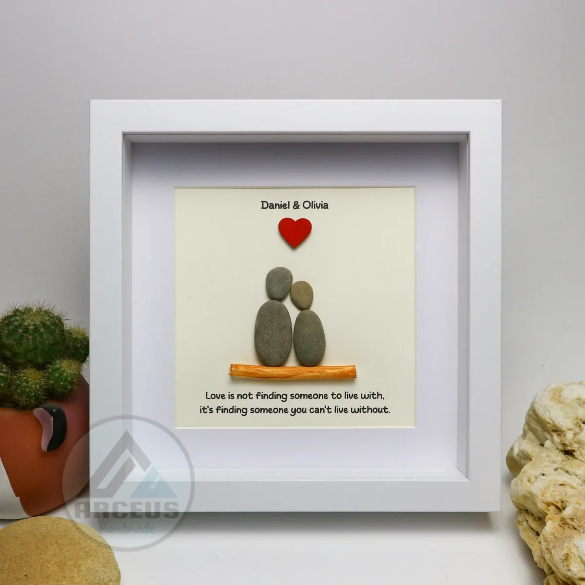 XNJPG AMZ00326_0002_arceus-handmade2-05-copy Personalized Couple Pebble Art, Wedding Gift for Couple, Anniversary Gift For Girlfriend / Wife / Husband, Pebble Painting, Pebble Art Gift - Image 1