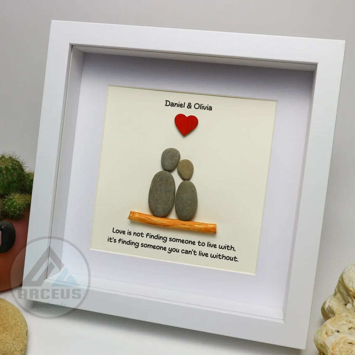 Personalized Couple Pebble Art, Wedding Gift for Couple, Anniversary Gift For Girlfriend / Wife / Husband, Pebble Painting, Pebble Art Gift - Image 6
