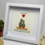 Personalized Couple Pebble Art, Wedding Gift for Couple, Anniversary Gift For Girlfriend / Wife / Husband, Pebble Painting, Pebble Art Gift - Image 6