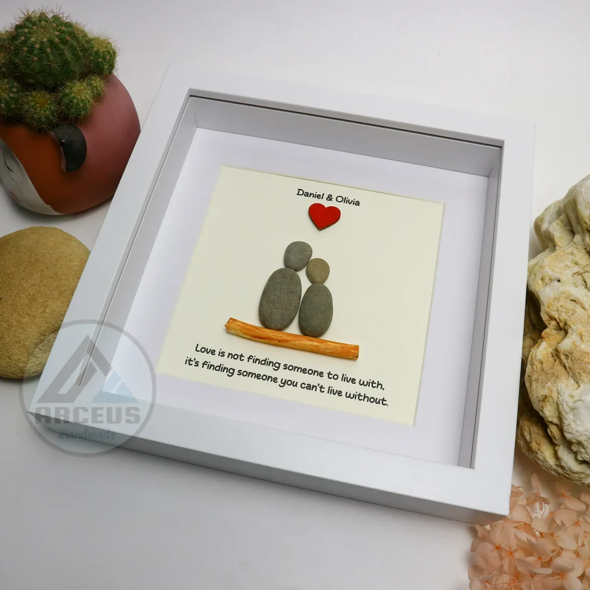 Personalized Couple Pebble Art, Wedding Gift for Couple, Anniversary Gift For Girlfriend / Wife / Husband, Pebble Painting, Pebble Art Gift - Image 7