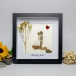Personalized Couple Pebble Art, Wedding Gift for Couple, Anniversary Gift For Girlfriend / Wife / Husband, Pebble Painting, Pebble Art Gift - Image 7