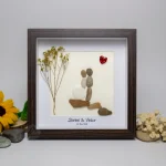 Personalized Couple Pebble Art, Wedding Gift for Couple, Anniversary Gift For Girlfriend / Wife / Husband, Pebble Painting, Pebble Art Gift - Image 5