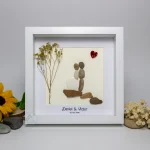 Personalized Couple Pebble Art, Wedding Gift for Couple, Anniversary Gift For Girlfriend / Wife / Husband, Pebble Painting, Pebble Art Gift - Image 2