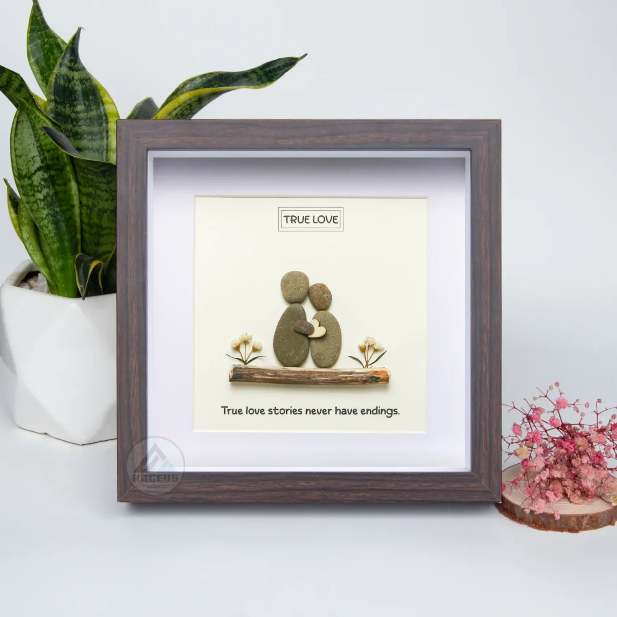 Personalized Couple Pebble Art, Wedding Gift for Couple, Anniversary Gift For Girlfriend / Wife / Husband, Pebble Painting, Pebble Art Gift - Image 7