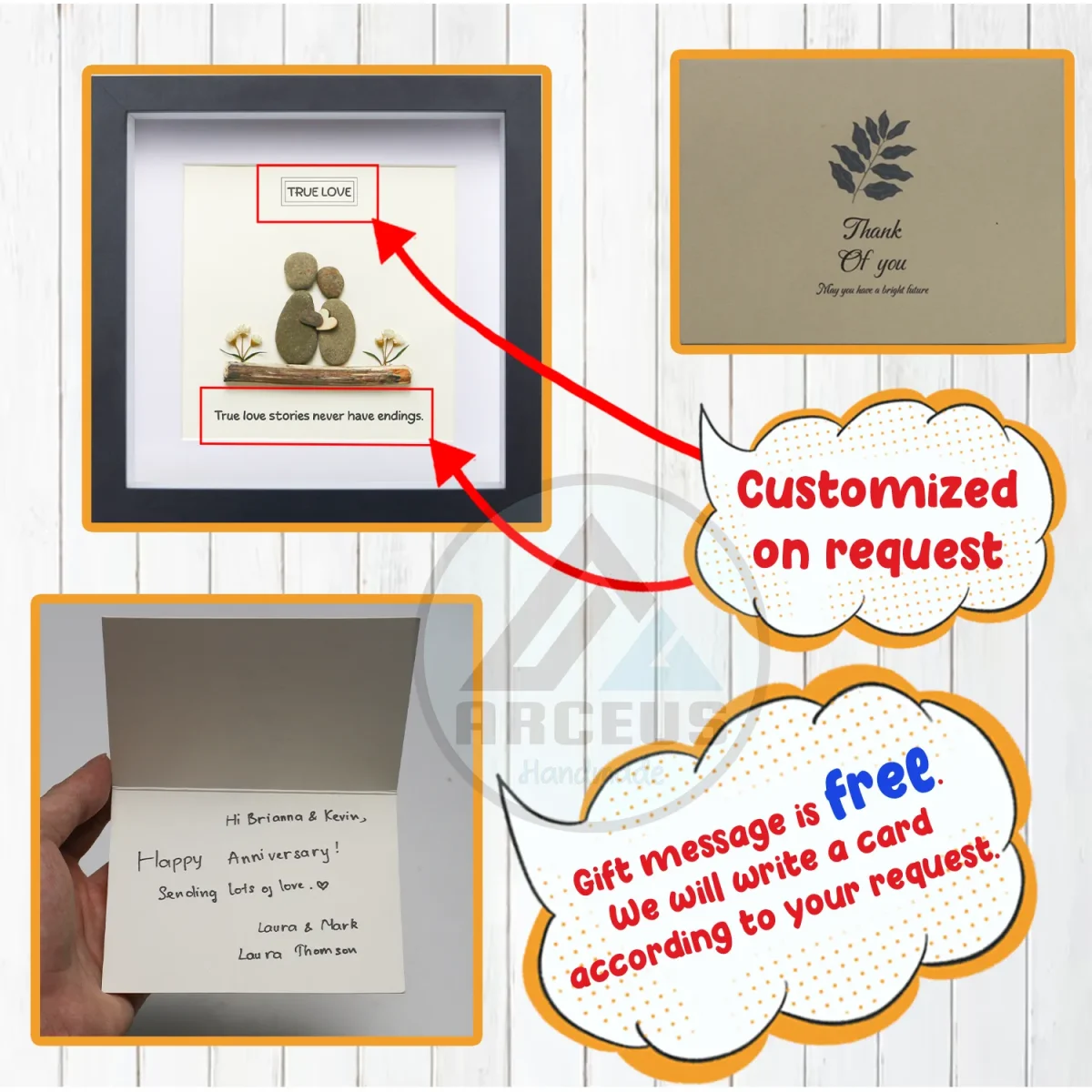 Personalized Couple Pebble Art, Wedding Gift for Couple, Anniversary Gift For Girlfriend / Wife / Husband, Pebble Painting, Pebble Art Gift - Image 3