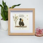 Personalized Couple Pebble Art, Wedding Gift for Couple, Anniversary Gift For Girlfriend / Wife / Husband, Pebble Painting, Pebble Art Gift