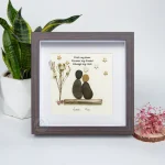 Personalized Couple Pebble Art, Wedding Gift for Couple, Anniversary Gift For Girlfriend / Wife / Husband, Pebble Painting, Pebble Art Gift - Image 5