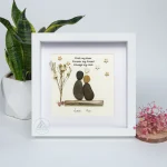 Personalized Couple Pebble Art, Wedding Gift for Couple, Anniversary Gift For Girlfriend / Wife / Husband, Pebble Painting, Pebble Art Gift - Image 7