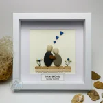Personalized Couple Pebble Art, Wedding Gift for Couple, Anniversary Gift For Girlfriend / Wife / Husband, Pebble Painting, Pebble Art Gift