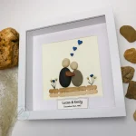 Personalized Couple Pebble Art, Wedding Gift for Couple, Anniversary Gift For Girlfriend / Wife / Husband, Pebble Painting, Pebble Art Gift - Image 5