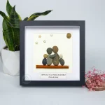 Grandma & Grandpa Pebble Art, Pebble Art Birthday Gift For Nana, Gift For Grandma, Grandma & Grandchildren Pebble Frame, Pebble Art Gift - Image 6