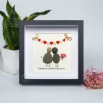 Personalized Couple Pebble Art, Wedding Gift for Couple, Anniversary Gift For Girlfriend / Wife / Husband, Pebble Painting, Pebble Art Gift - Image 6