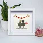 Personalized Couple Pebble Art, Wedding Gift for Couple, Anniversary Gift For Girlfriend / Wife / Husband, Pebble Painting, Pebble Art Gift - Image 7