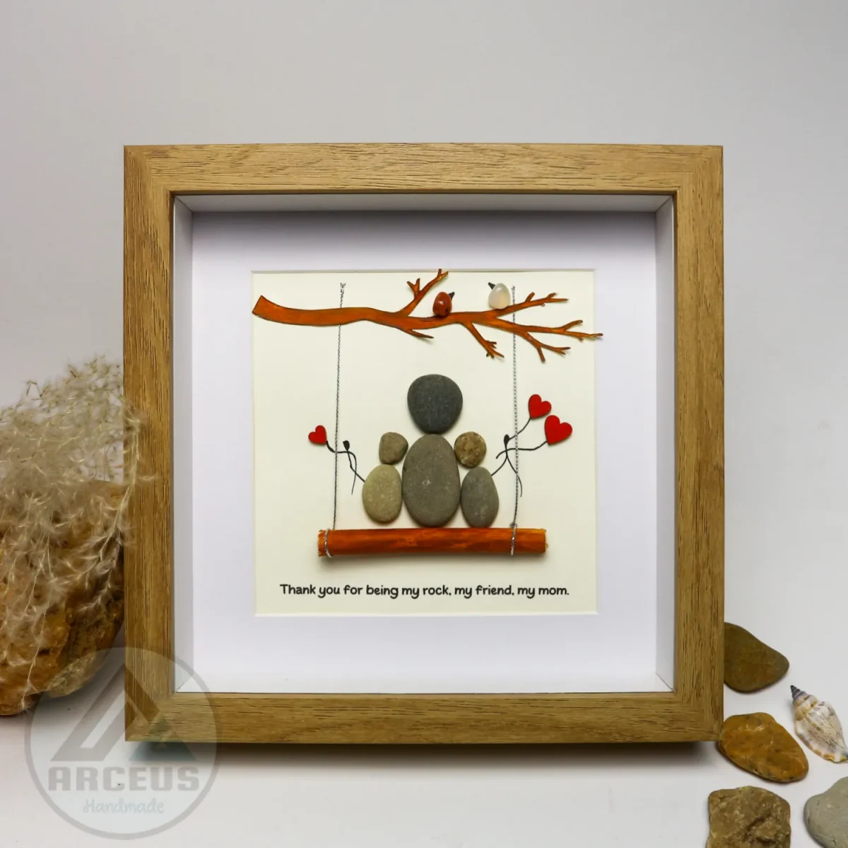 XNJPG AMZ00334-5 Personalized Gift For Mom, Mom Pebble Art, Gift For Mother Day, Mother's Day Gift, Mom Pebble Art, Pebble Art Gift For Mom From Daughter - Image 1