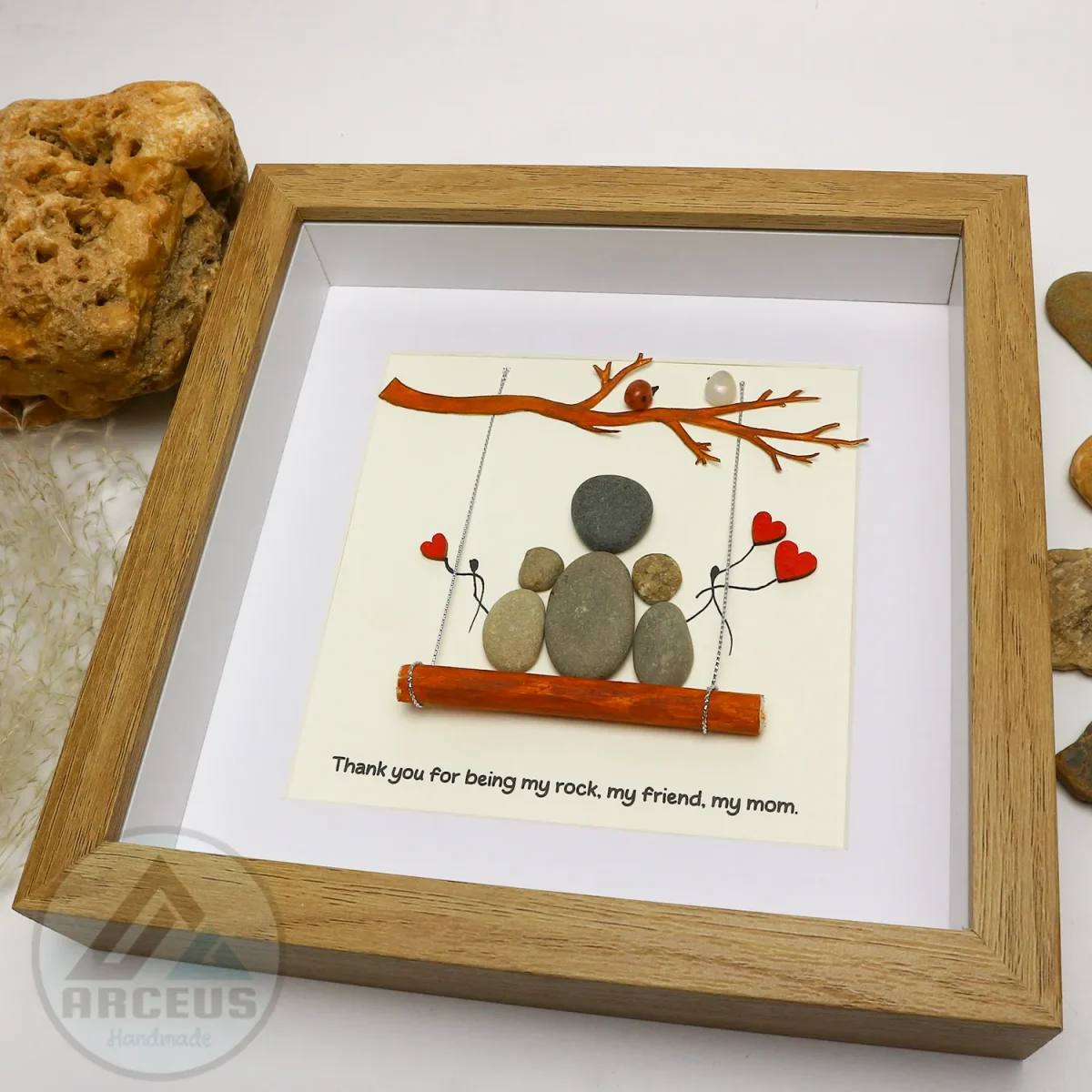 Personalized Gift For Mom, Mom Pebble Art, Gift For Mother Day, Mother's Day Gift, Mom Pebble Art, Pebble Art Gift For Mom From Daughter - Image 5