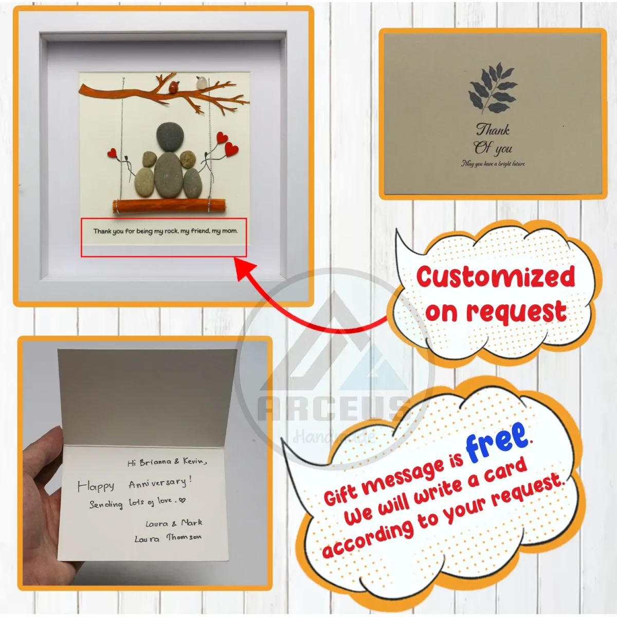 Personalized Gift For Mom, Mom Pebble Art, Gift For Mother Day, Mother's Day Gift, Mom Pebble Art, Pebble Art Gift For Mom From Daughter - Image 3