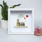 Personalized Grandpa Pebble Art, Pebble Art Birthday Gift For Grandpa, Christmas Gift For Grandpa, Grandpa & Grandchildren Pebble Frame, Pebble Art Gift - Image 5