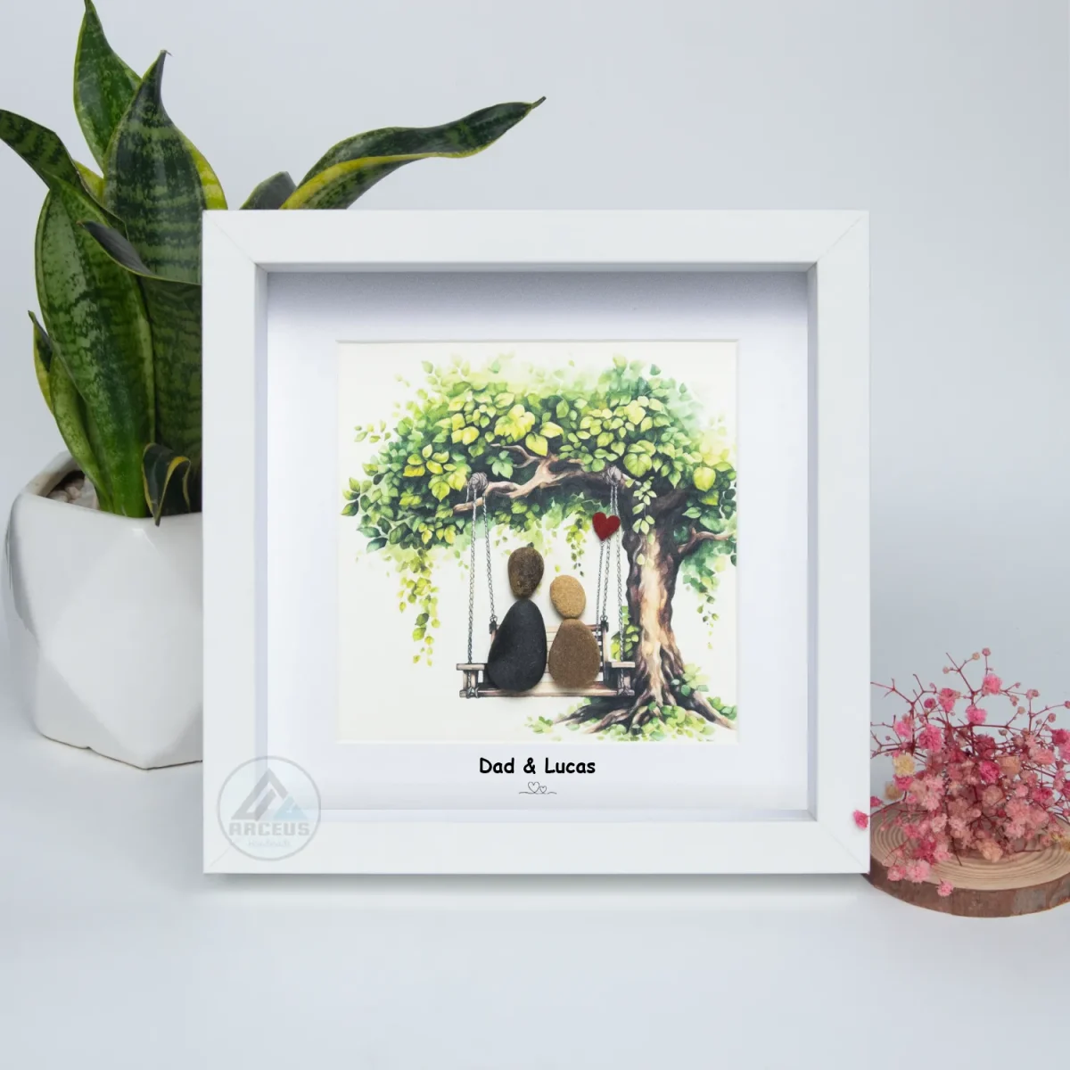 Personalized Father's Day Pebble Art, Unique Birthday Gift for Dad, Dad's Birthday Gift, Pebble Art for Dad, Father's Day Pebble Artwork - Image 5