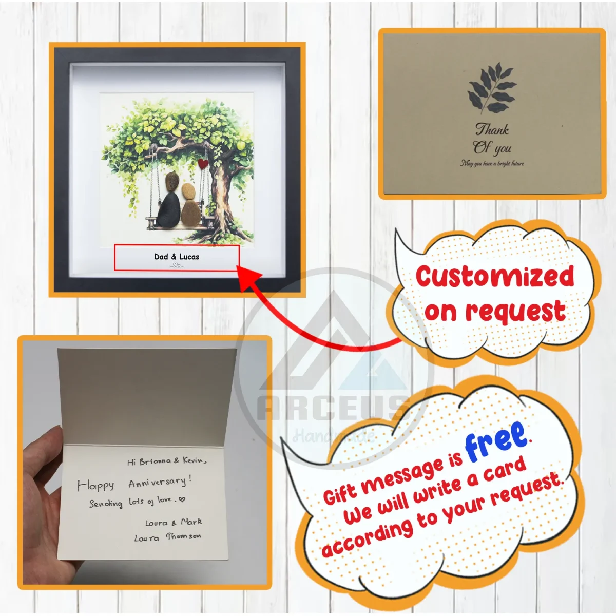 Personalized Father's Day Pebble Art, Unique Birthday Gift for Dad, Dad's Birthday Gift, Pebble Art for Dad, Father's Day Pebble Artwork - Image 3