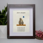 Personalized Dad And Daughter Pebble Art, Unique Birthday Gift for Dad, Dad's Birthday Gift, Pebble Art for Dad, Father's Day Pebble Artwork - Image 6