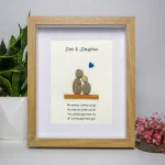 Personalized Dad And Daughter Pebble Art, Unique Birthday Gift for Dad, Dad's Birthday Gift, Pebble Art for Dad, Father's Day Pebble Artwork