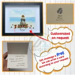 Personalized Couple and Dog On The Beach Pebble Art, Gift for Wedding Anniversary, Gift for Couple, Love Pebble Art Gift, Pebble Painting - Image 3