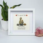 Personalized Dad Gift, Fathers Day Gift, Daddy Pebble Art, Pebble Frame Gift, Gifts for Dad, Family Pebble Frame, Daddy Gifts from kids - Image 7