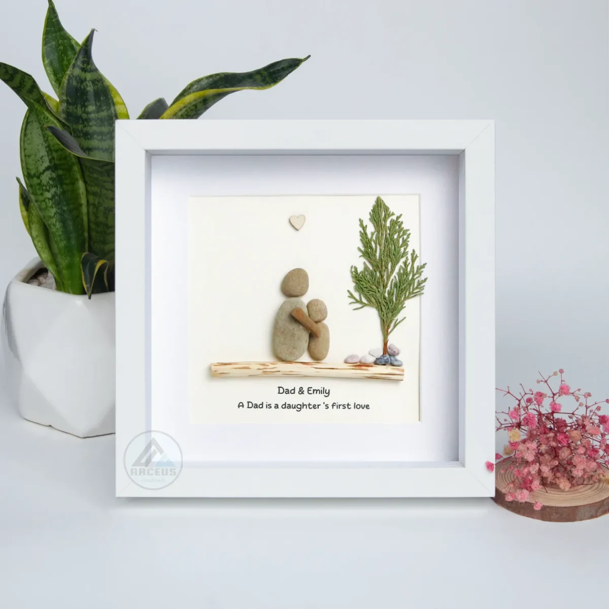 Personalized Father's Day Pebble Art, Unique Birthday Gift for Dad, Dad's Birthday Gift, Pebble Art for Dad, Father's Day Pebble Artwork - Image 7