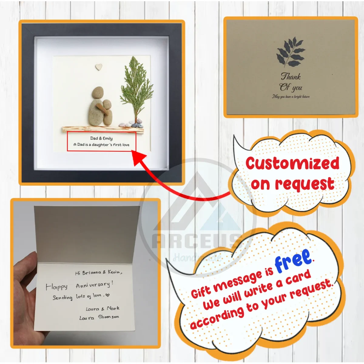 Personalized Father's Day Pebble Art, Unique Birthday Gift for Dad, Dad's Birthday Gift, Pebble Art for Dad, Father's Day Pebble Artwork - Image 3