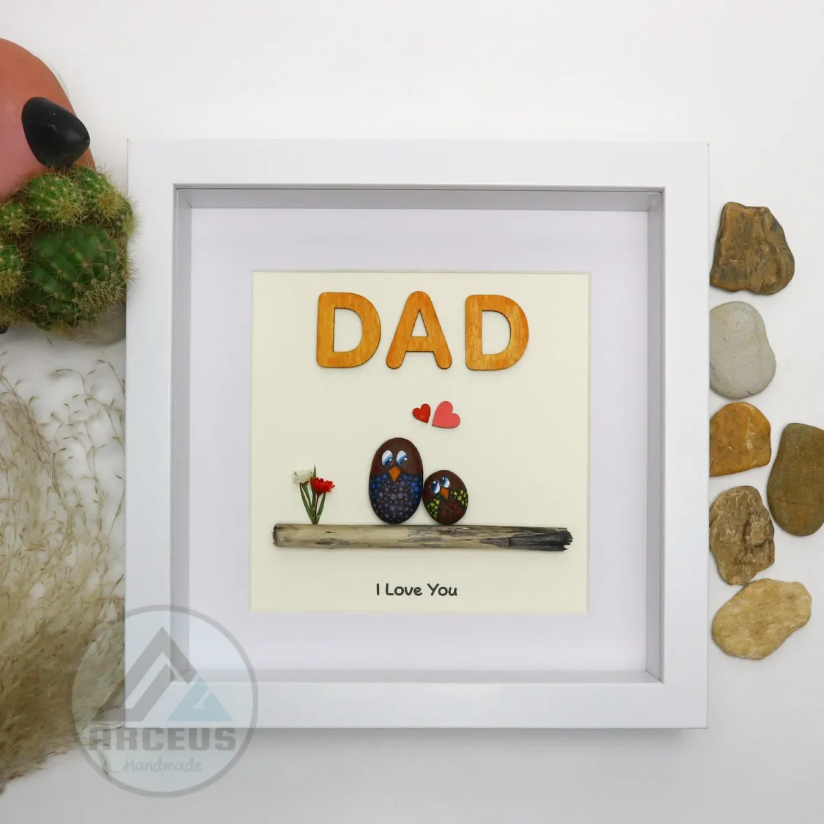 Personalized Father's Day Pebble Art, Unique Birthday Gift for Dad, Dad's Birthday Gift, Pebble Art for Dad, Father's Day Pebble Artwork - Image 7