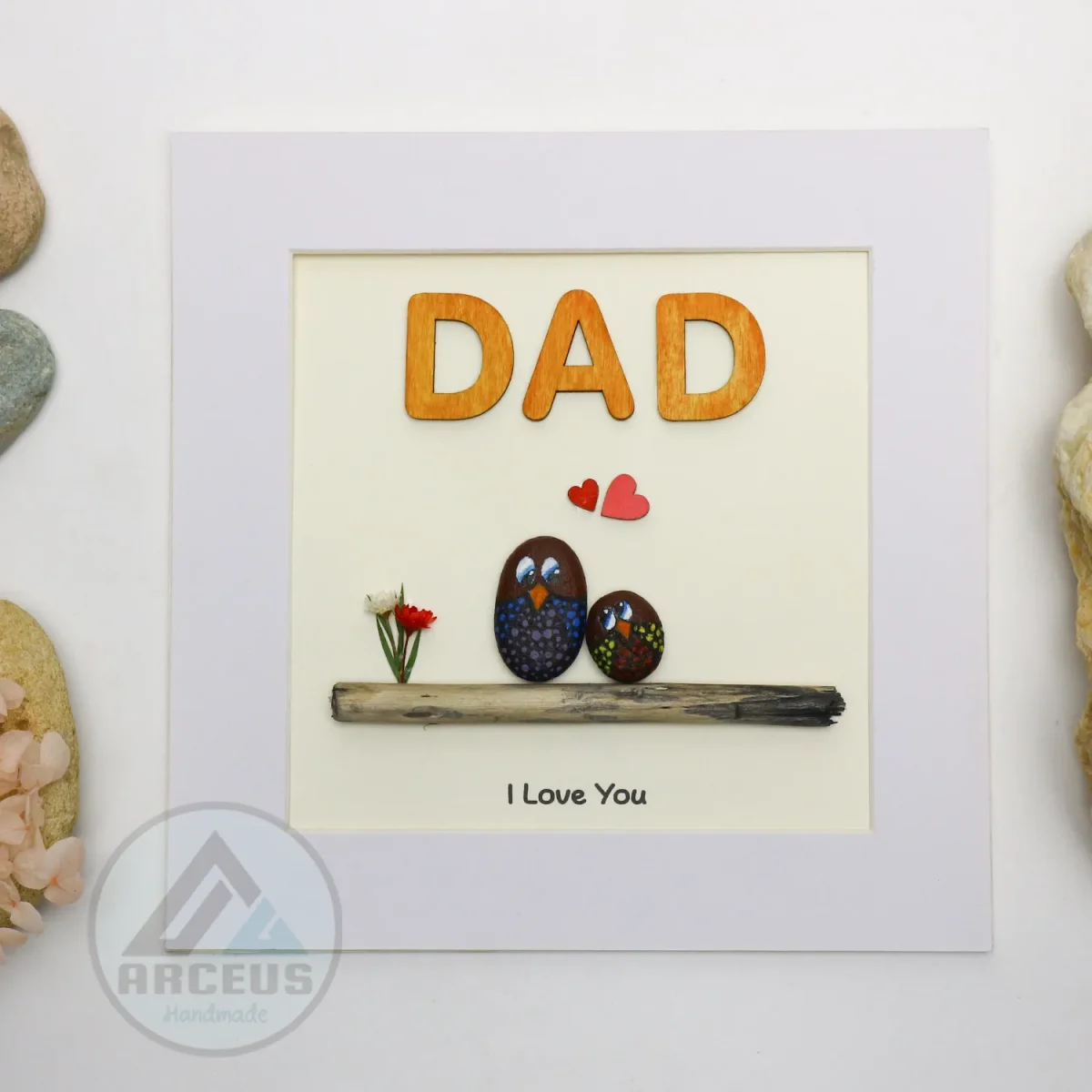 Personalized Father's Day Pebble Art, Unique Birthday Gift for Dad, Dad's Birthday Gift, Pebble Art for Dad, Father's Day Pebble Artwork - Image 5
