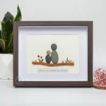 Grandpa Pebble Art, Fathers Day Gift, Pebble Frame Gift, Personalised Dad gift, Gifts from Grandchildren, Gift for Dad, Family Pebble Frame - Image 2