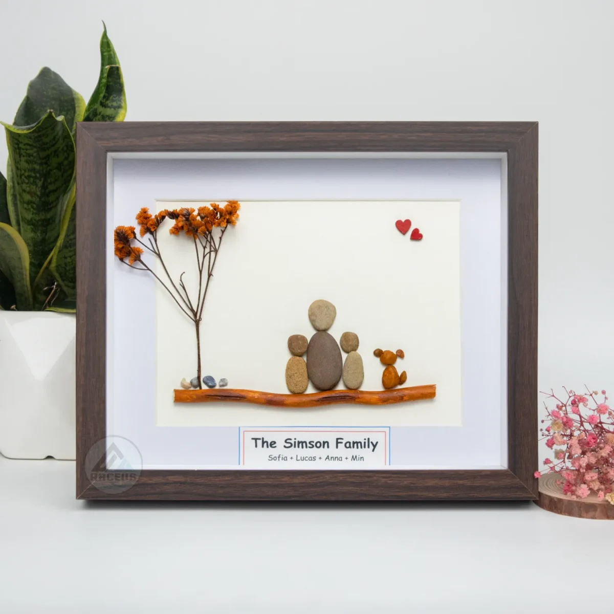 Personalized Family Pebble Art, Housewarming Gift Pebble Painting, Custom Pebble Art Family, Gift For Family, New Home Pebble Art Gift - Image 5