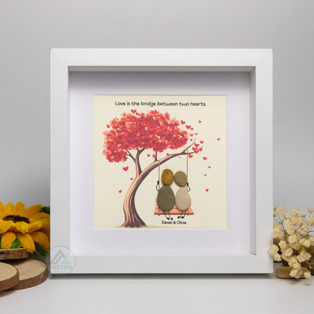 Personalized Couple Pebble Art, Wedding Gift for Couple, Anniversary Gift For Girlfriend / Wife / Husband, Pebble Painting, Pebble Art Gift - Image 5