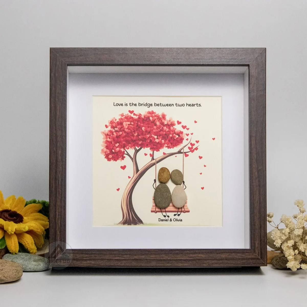 Personalized Couple Pebble Art, Wedding Gift for Couple, Anniversary Gift For Girlfriend / Wife / Husband, Pebble Painting, Pebble Art Gift - Image 7