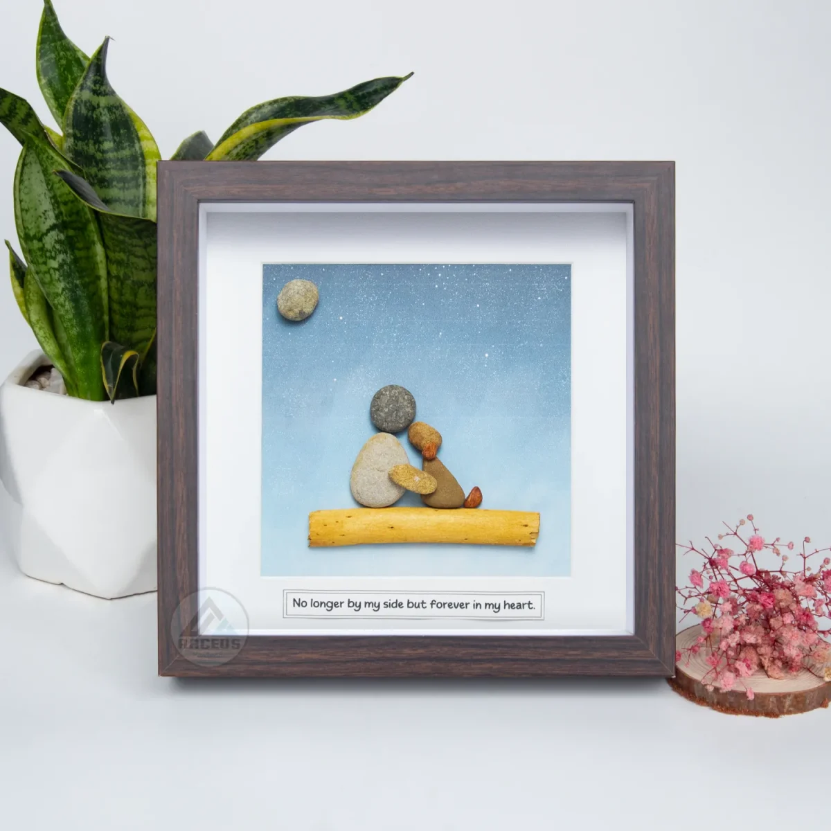 Personalized Dog Lover Pebble Art, Dog Wall Art, Dog Pebble Art, Framed Dog Wall Hanging, Dog Decor, Unique Animal Lover Gift, Baby Dog Art - Image 5