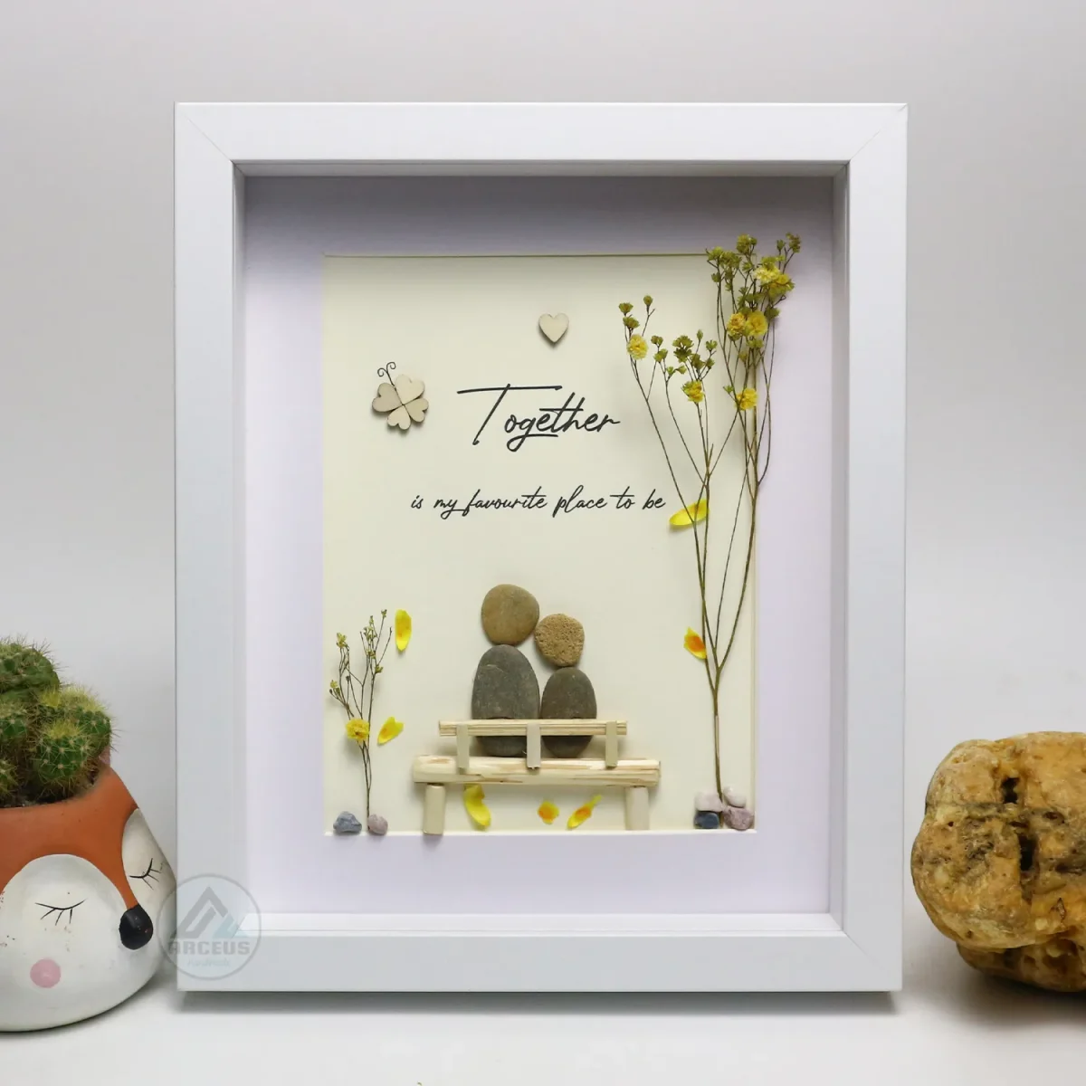 Personalized Couple Pebble Art, Wedding Gift for Couple, Anniversary Gift For Girlfriend / Wife / Husband, Pebble Painting, Pebble Art Gift - Image 6