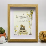 Personalized Couple Pebble Art, Wedding Gift for Couple, Anniversary Gift For Girlfriend / Wife / Husband, Pebble Painting, Pebble Art Gift