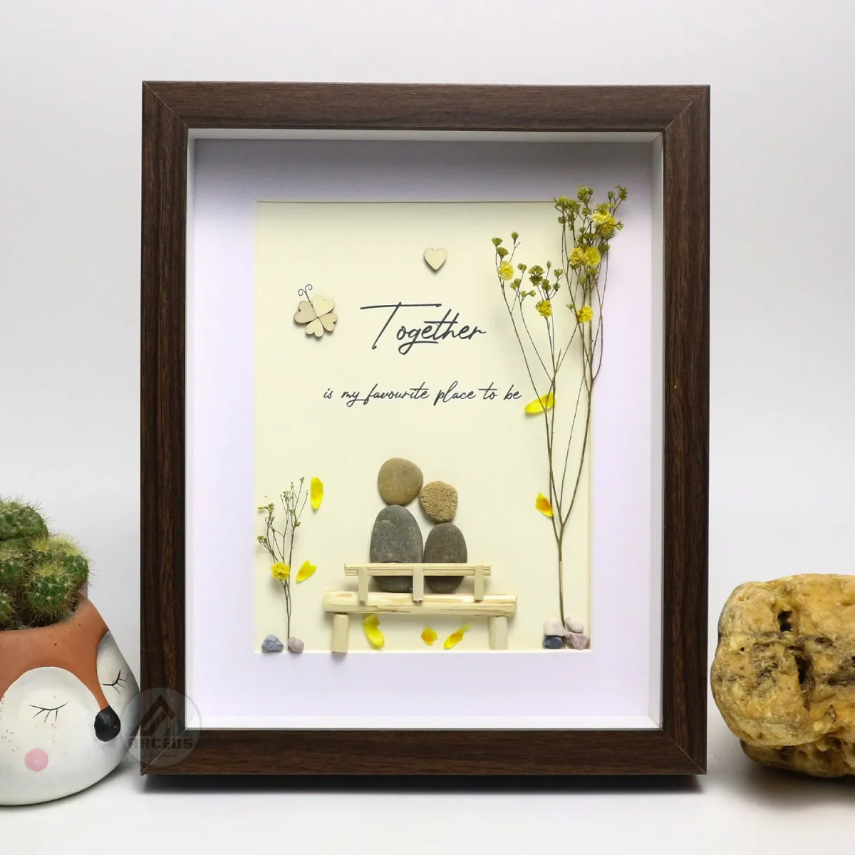 Personalized Couple Pebble Art, Wedding Gift for Couple, Anniversary Gift For Girlfriend / Wife / Husband, Pebble Painting, Pebble Art Gift - Image 5