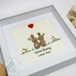 Bunny Pebble Art, Bunny Lovers Gift, Rabbit Pebble Art, Pebble Picture, Anniversary Gift, Rabbit Pebble Art, Rabbit Framed Gift, Unique Gift, Handcrafted Item, - Image 7